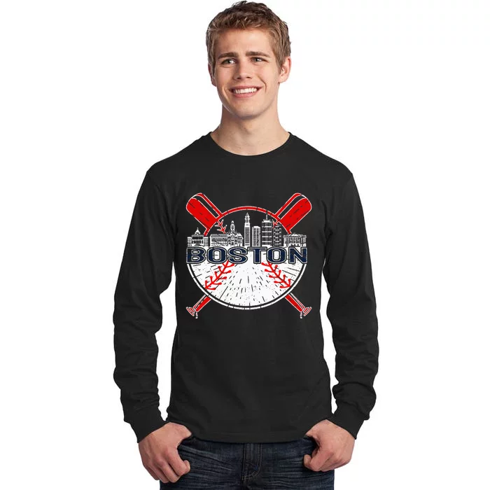 Vintage Boston Baseball Tall Long Sleeve T-Shirt