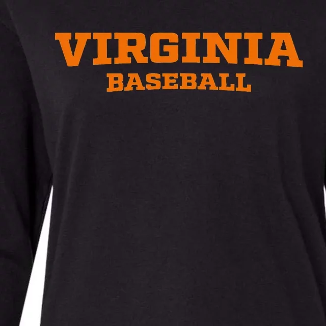 Virginia Baseball Block Womens Cotton Relaxed Long Sleeve T-Shirt