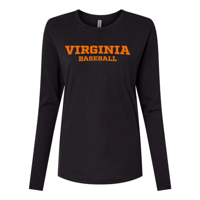 Virginia Baseball Block Womens Cotton Relaxed Long Sleeve T-Shirt