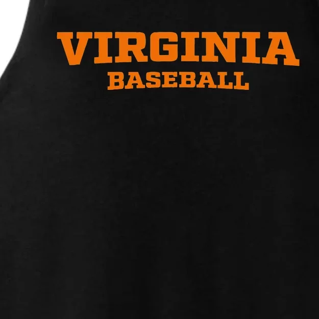 Virginia Baseball Block Font Ladies Tri-Blend Wicking Tank