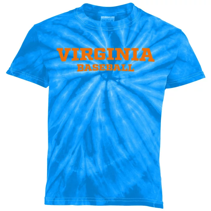 Virginia Baseball Block Font Kids Tie-Dye T-Shirt