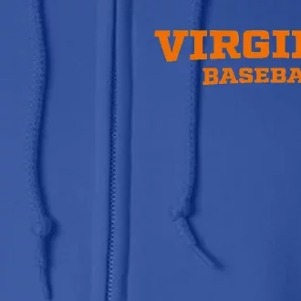 Virginia Baseball Block Font Full Zip Hoodie