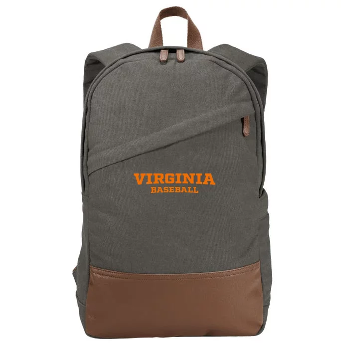 Virginia Baseball Block Font Cotton Canvas Backpack