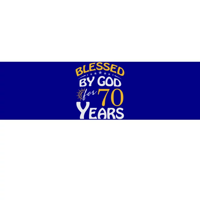 Vintage Blessed By God For 70 Years Old Happy 70th Birthday Cute Gift Bumper Sticker