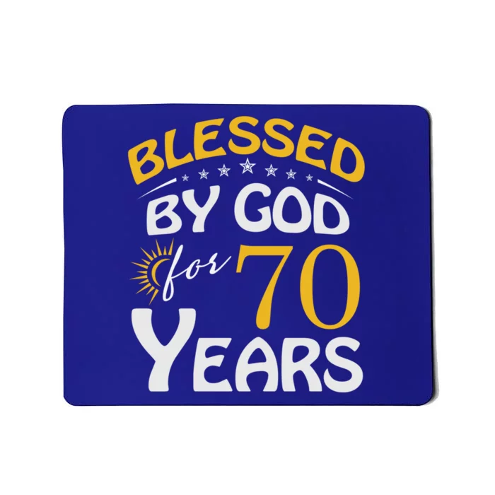 Vintage Blessed By God For 70 Years Old Happy 70th Birthday Cute Gift Mousepad