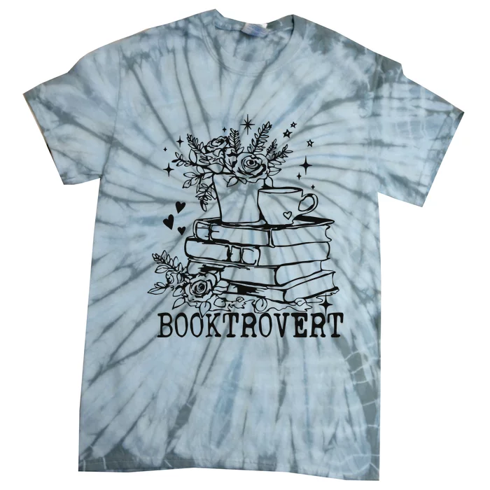 Vintage Booktrovert Book Lover Gift For Librarian Tie-Dye T-Shirt