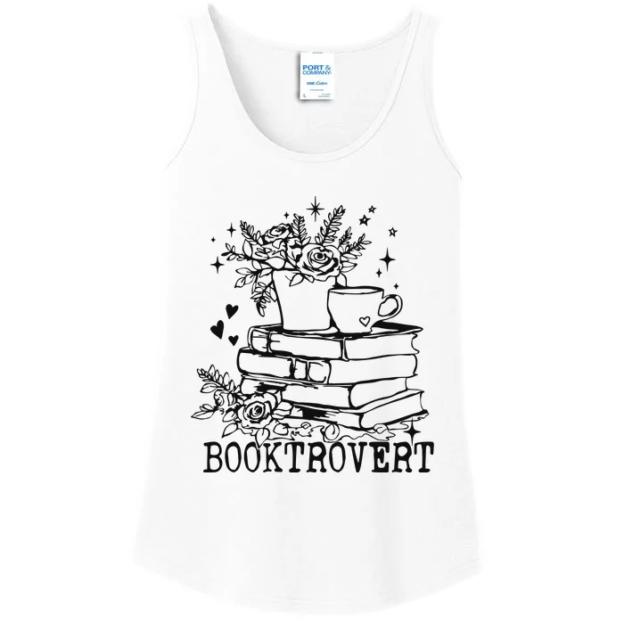 Vintage Booktrovert Book Lover Gift For Librarian Ladies Essential Tank