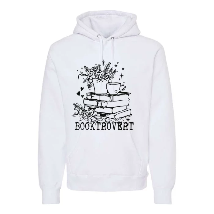 Vintage Booktrovert Book Lover Gift For Librarian Premium Hoodie