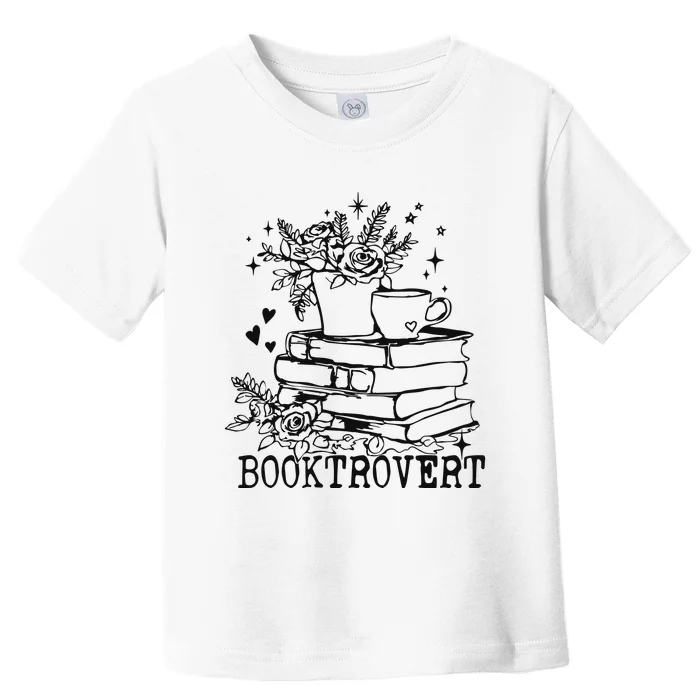 Vintage Booktrovert Book Lover Gift For Librarian Toddler T-Shirt