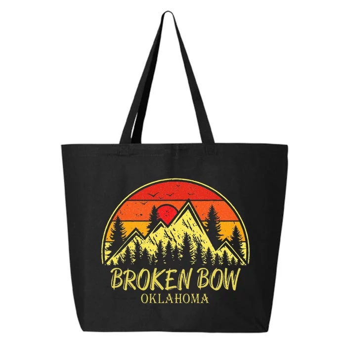 Vintage Broken Bow Oklahoma OK Mountains Hiking Souvenir 25L Jumbo Tote