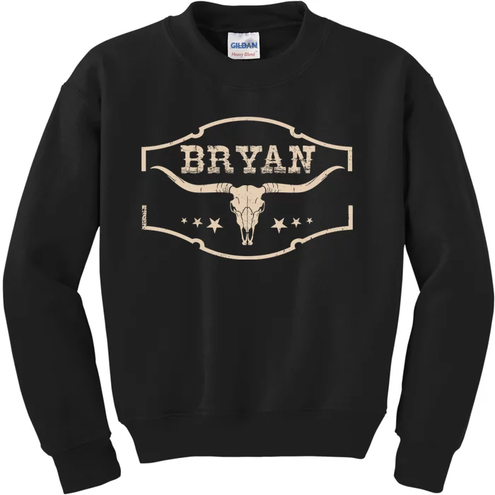 Vintage Bryan Bullskull Western Deserts Bryan Personalized Kids Sweatshirt