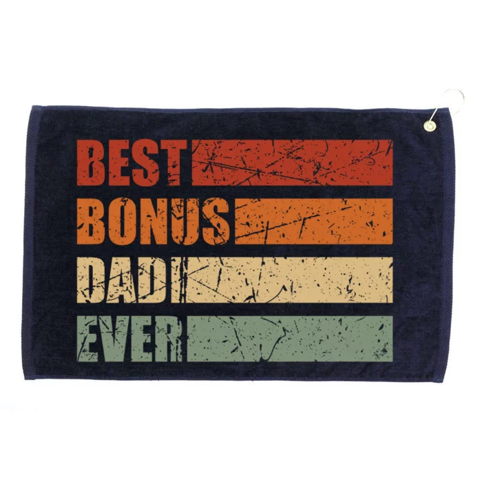 Vintage Best Bonus Dad Ever Stepdad Fathers Day Step Dad Gift Grommeted Golf Towel