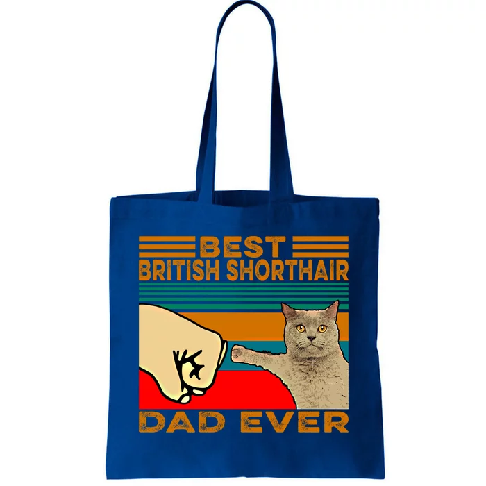 Vintage Best British Shorthair Cat Dad Ever Gift Tote Bag