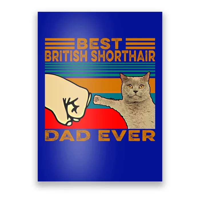 Vintage Best British Shorthair Cat Dad Ever Gift Poster