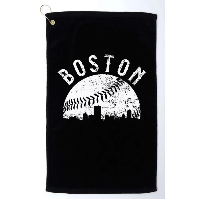 Vintage Baseball Boston Massachusetts Skyline Apparel Platinum Collection Golf Towel