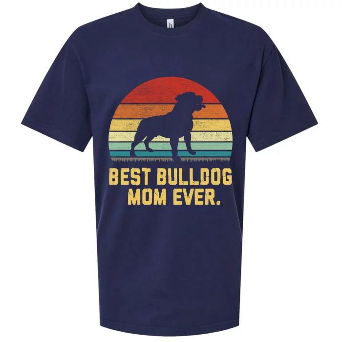 Vintage Best Bulldog Mom Ever Meaningful Gift Sueded Cloud Jersey T-Shirt