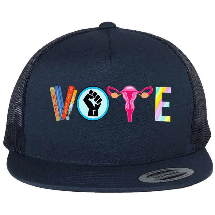 Vote Banned Books Reproductive Rights BLM Political Flat Bill Trucker Hat