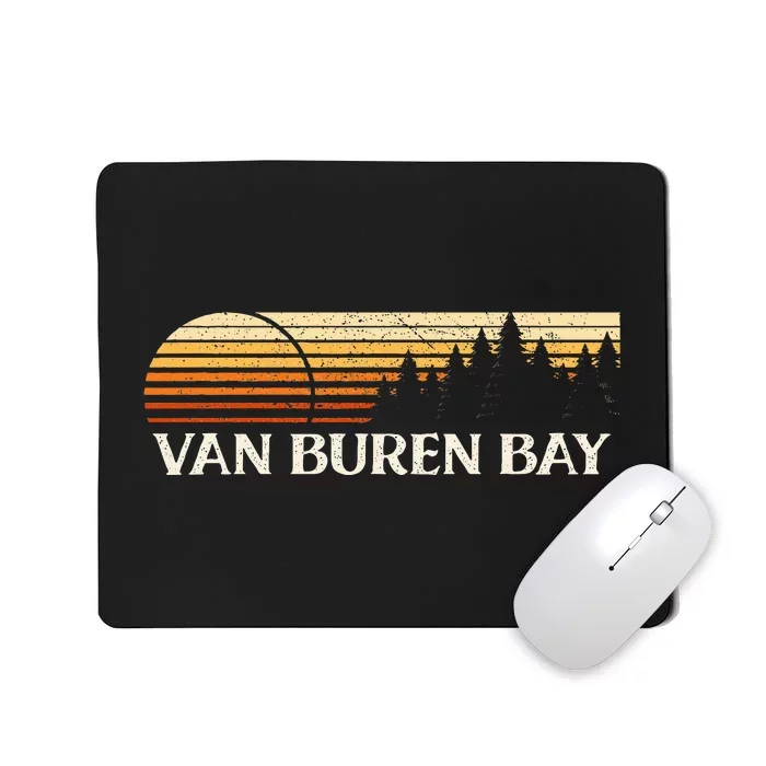 Van Buren Bay Ny Vintage Evergreen Sunset Eighties Retro Mousepad