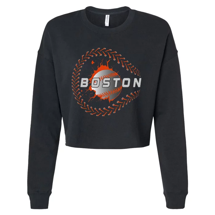 Vintage Boston Baseball &  Boston Baseball Cropped Pullover Crew