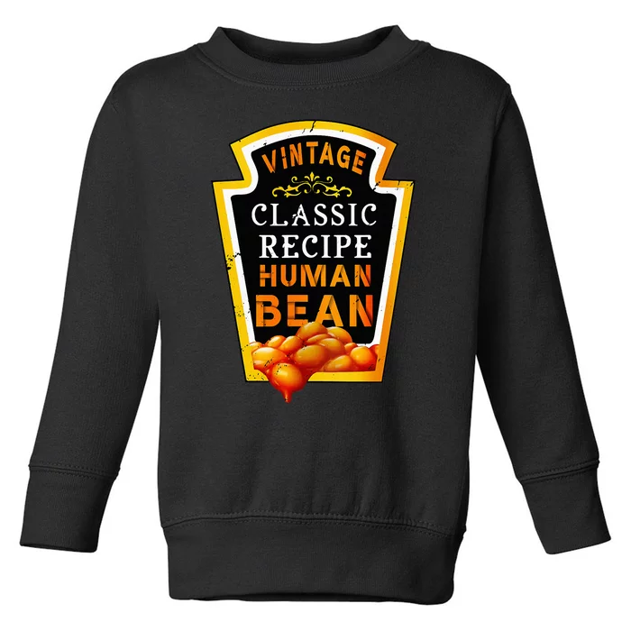 Vintage Baked Beans Lover Human Bean Costume Toddler Sweatshirt