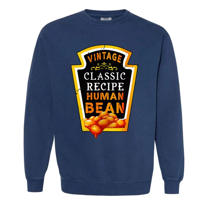 Vintage Baked Beans Lover Human Bean Costume Garment-Dyed Sweatshirt