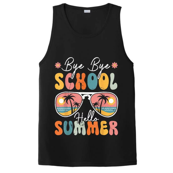 Vintage Bye Bye School Hello Summer Last Day Of School Performance Tank