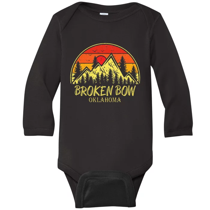 Vintage Broken Bow Oklahoma OK Mountains Hiking Souvenir Baby Long Sleeve Bodysuit