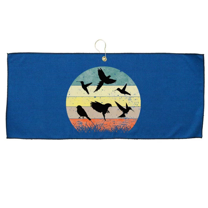 Vintage Birding Bird Watching Funny Bird Watcher Bird Large Microfiber Waffle Golf Towel