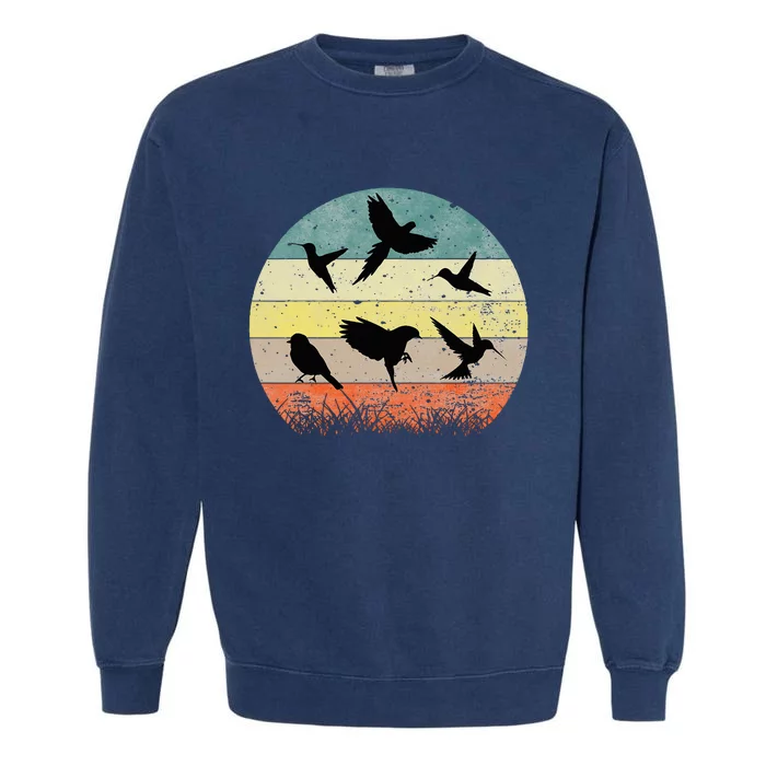 Vintage Birding Bird Watching Funny Bird Watcher Bird Garment-Dyed Sweatshirt