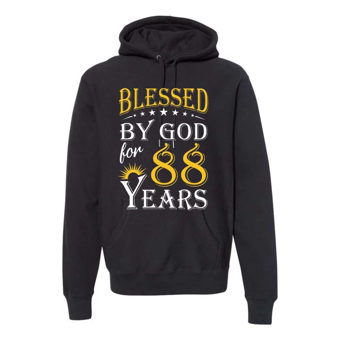 Vintage Blessed by God for 88 years Happy 88th Birthday Premium Hoodie