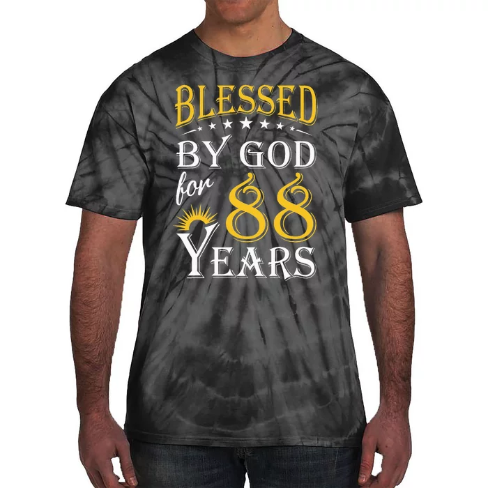 Vintage Blessed by God for 88 years Happy 88th Birthday Tie-Dye T-Shirt