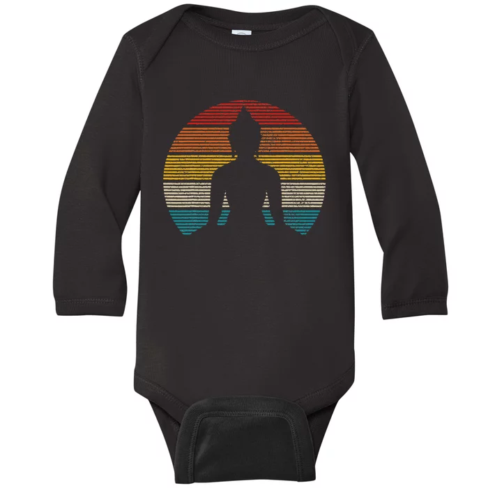 Vintage Buddha Buddhism Zen Spiritual Yoga Meditation Baby Long Sleeve Bodysuit