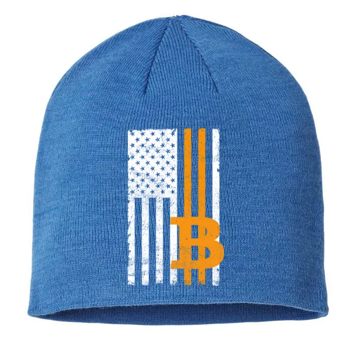 Vintage Bitcoin BTC USA Flag Crypto Currency Traders Bitcoin 8 1/2in Sustainable Knit Beanie