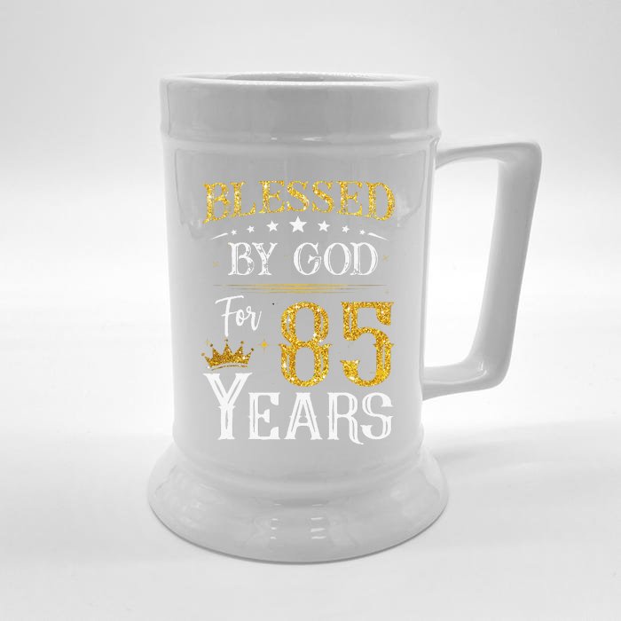 Vintage Blessed By God For 85 Year Happy 85th Birthday To Me Front & Back Beer Stein