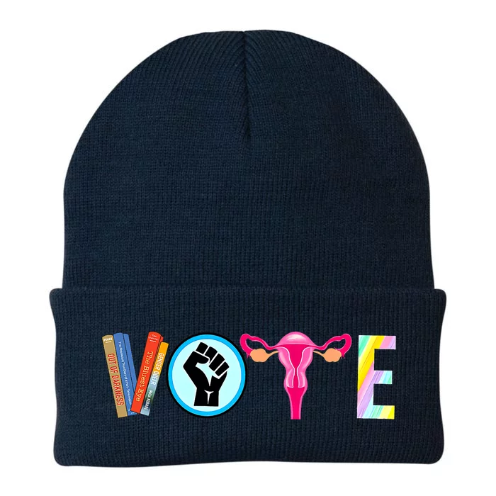 Vote Banned Books Reproductive Rights BLM Political Activism Knit Cap Winter Beanie