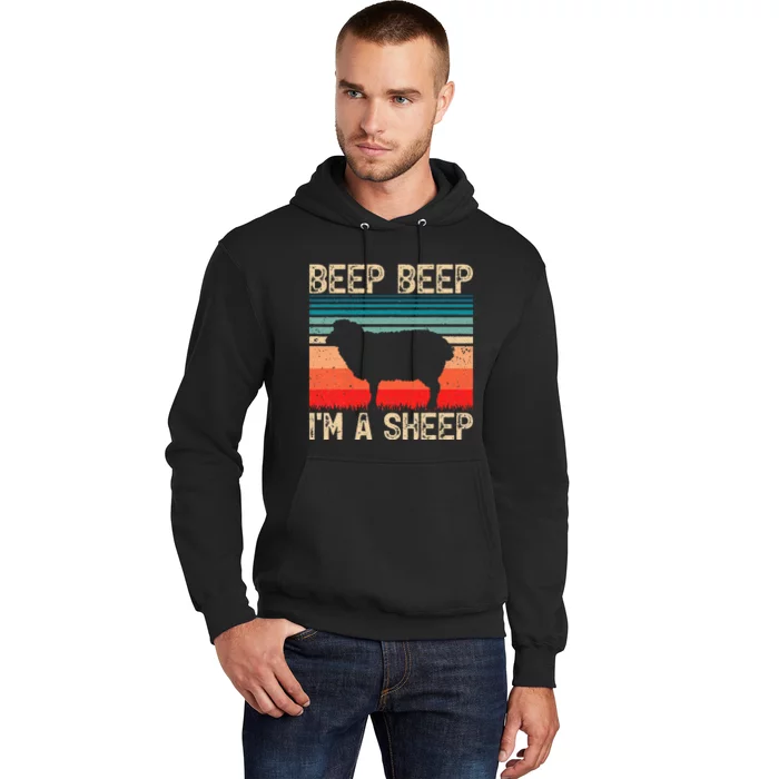 Vintage Beep Beep I'm A Sheep Retro Sheep Farmer Hoodie