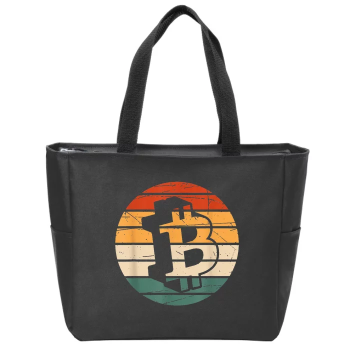 Vintage BTC Bitcoin Logo Zip Tote Bag