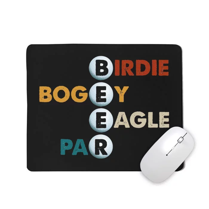 Vintage Birdie Bogey Eagle Par Beer Golf Ball Funny Mousepad