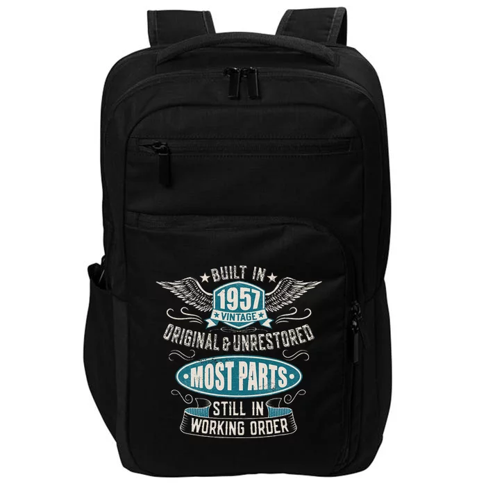 Vintage Birthday Born In 1957 Built In The 50s Impact Tech Backpack