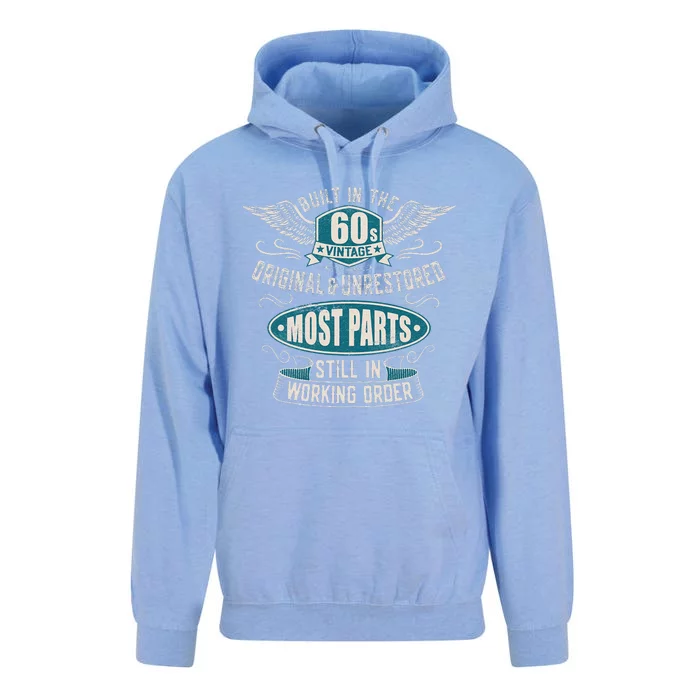 Vintage Birthday Born In 1960 Built In The 60s Unisex Surf Hoodie