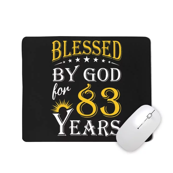 Vintage Blessed by God for 83 years Happy 83rd Birthday Mousepad