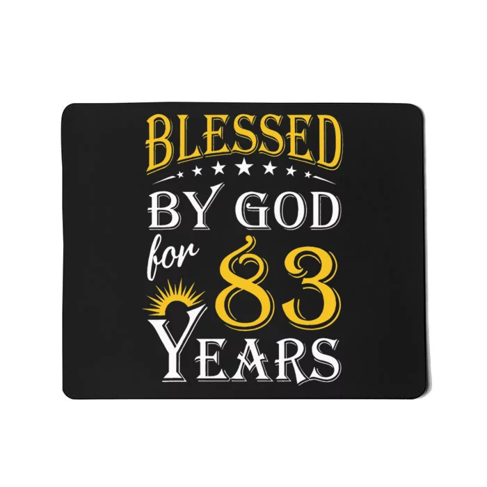 Vintage Blessed by God for 83 years Happy 83rd Birthday Mousepad