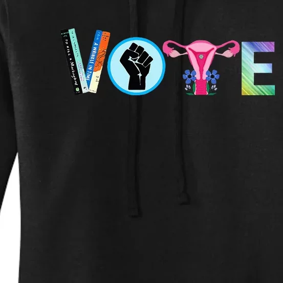 Vote Banned Books Reproductive Rights Blm Political Activism Women's Pullover Hoodie