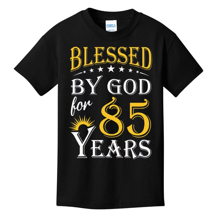 Vintage Blessed by God for 85 years Happy 85th Birthday Kids T-Shirt