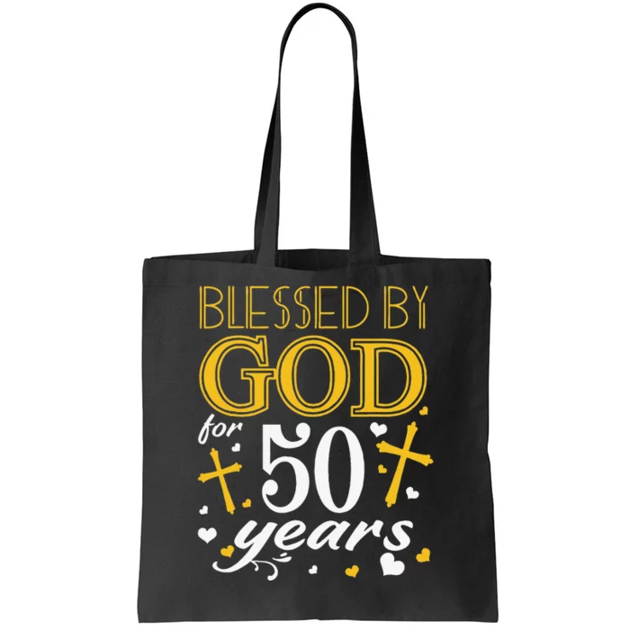 Vintage Blessed By God For 50 Years Happy 50th Birthday Tote Bag