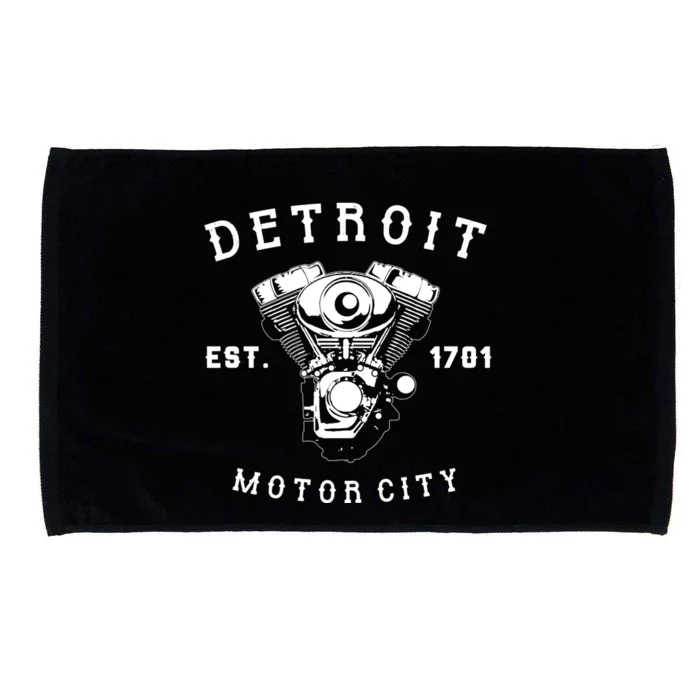 Vintage Big Block Detroit Motor City Michigan Car Enthusiast Cool Gift Microfiber Hand Towel