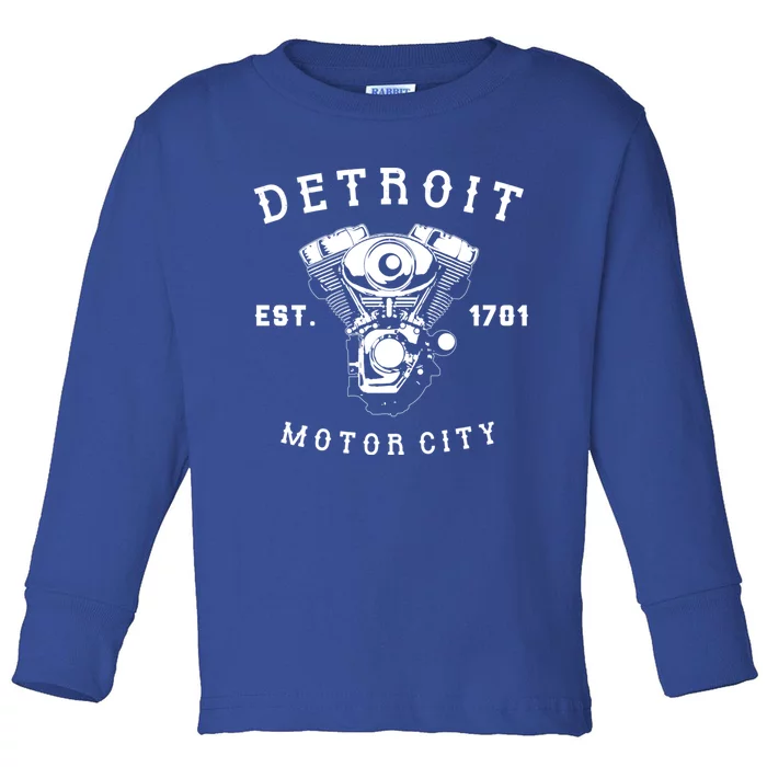 Vintage Big Block Detroit Motor City Michigan Car Enthusiast Cool Gift Toddler Long Sleeve Shirt