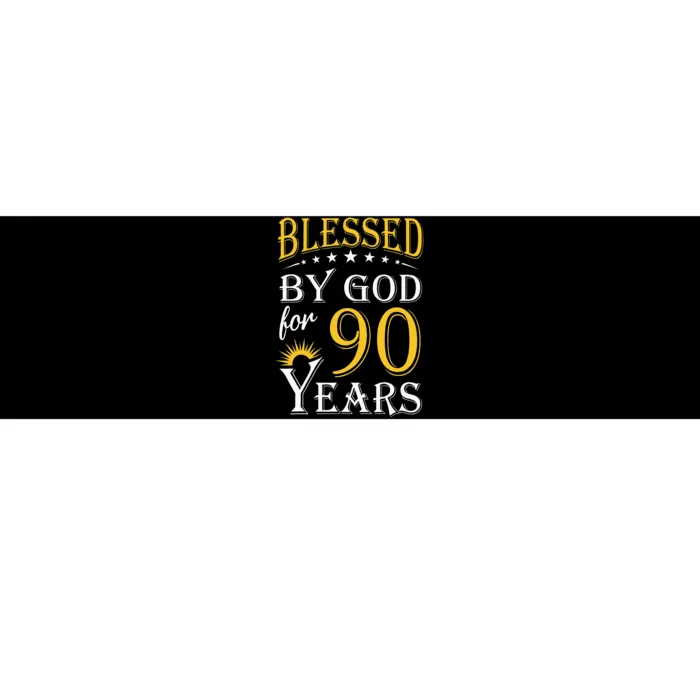 Vintage Blessed by God for 90 years Happy 90th Birthday Bumper Sticker