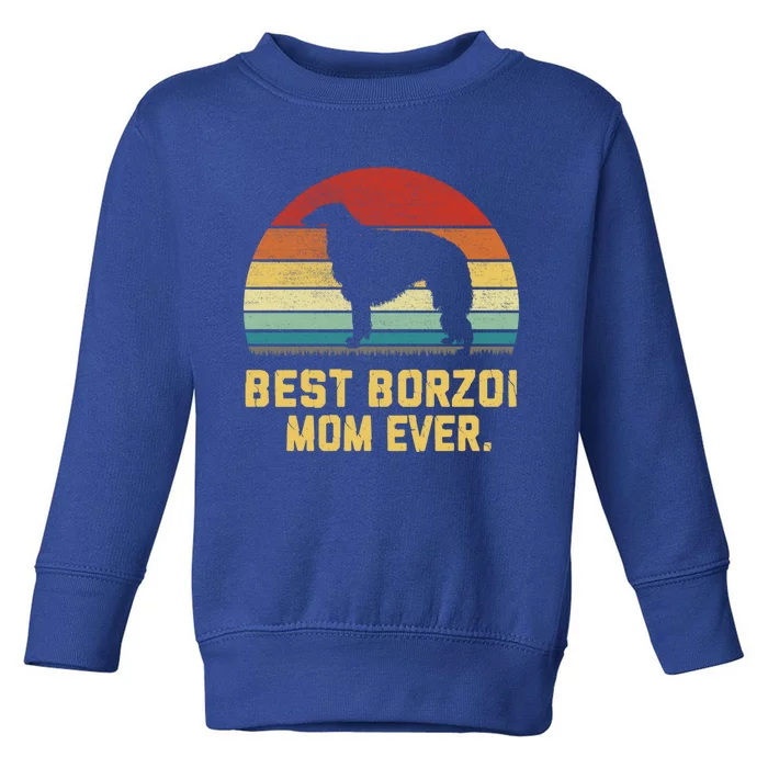 Vintage Best Borzoi Mom Ever Gift Toddler Sweatshirt