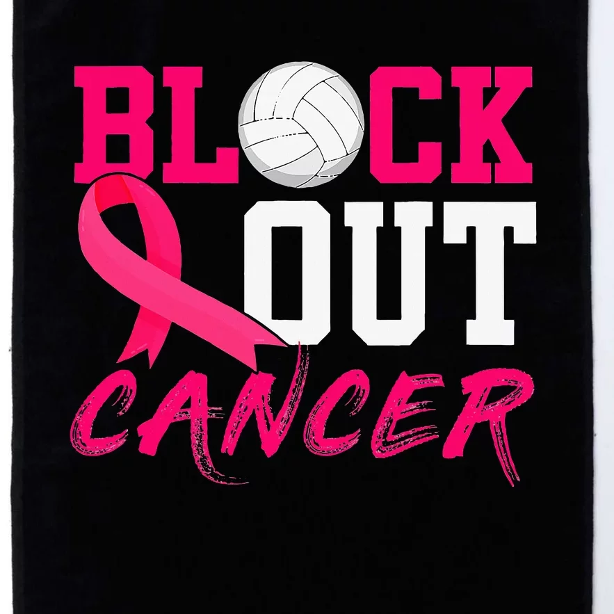 Volleyball Breast Cancer Awareness Block Out Cancer Platinum Collection Golf Towel